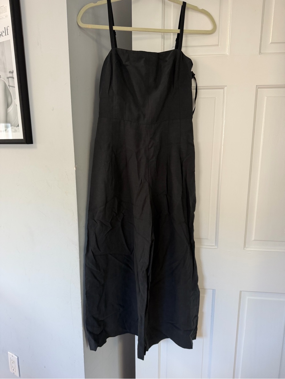 Club Monaco Black Wide-Leg Spaghetti Strap Jumpsuit